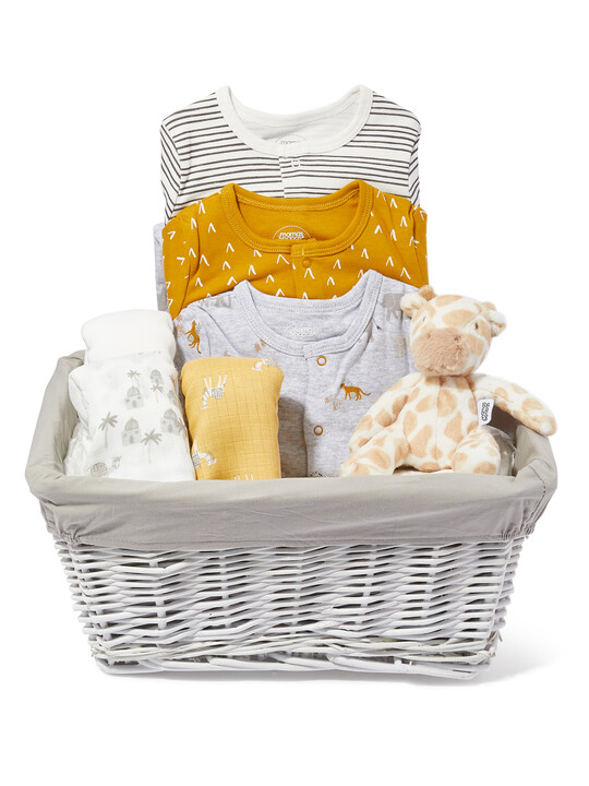 Baby Gift Hamper – 3 Piece with Safari Sleepsuit image number 1